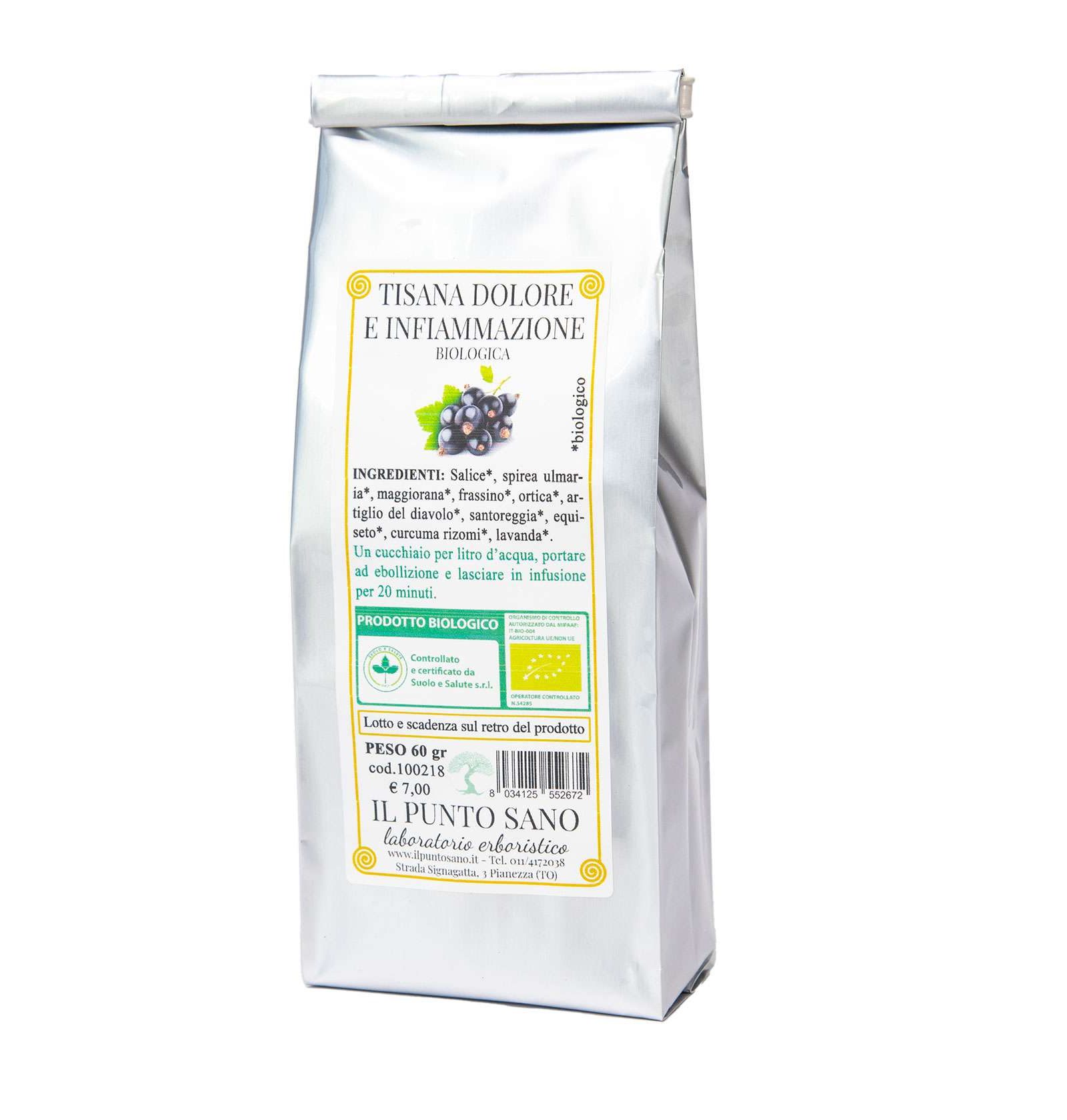Tisana Dolori e Infiammazioni: Sollievo Naturale Immagine di una tisana chiamata Tisana Dolori e Infiammazioni