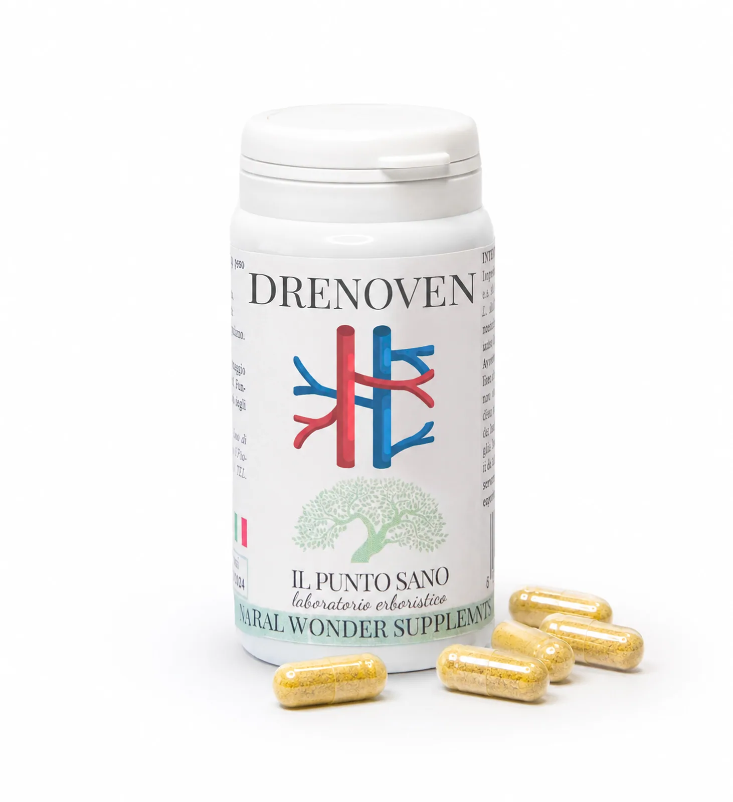 Drenoven con capsule – Il Punto Sano Drenoven Il Punto Sano con capsule, integratore alimentare per il supporto della circolazione, del microcircolo e del ritorno venoso