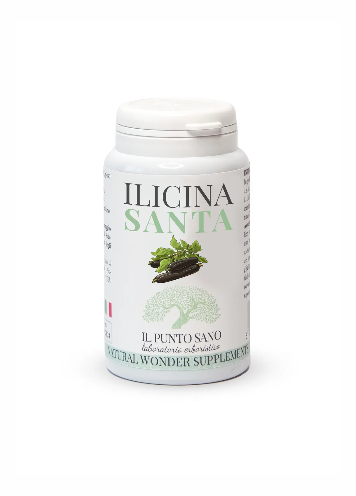 Ilicina Santa – Flacone integratore Il Punto Sano Flacone di Ilicina Santa Il Punto Sano, integratore alimentare in capsule vegetali per il supporto della funzionalità digestiva e del benessere gastrointestinale.