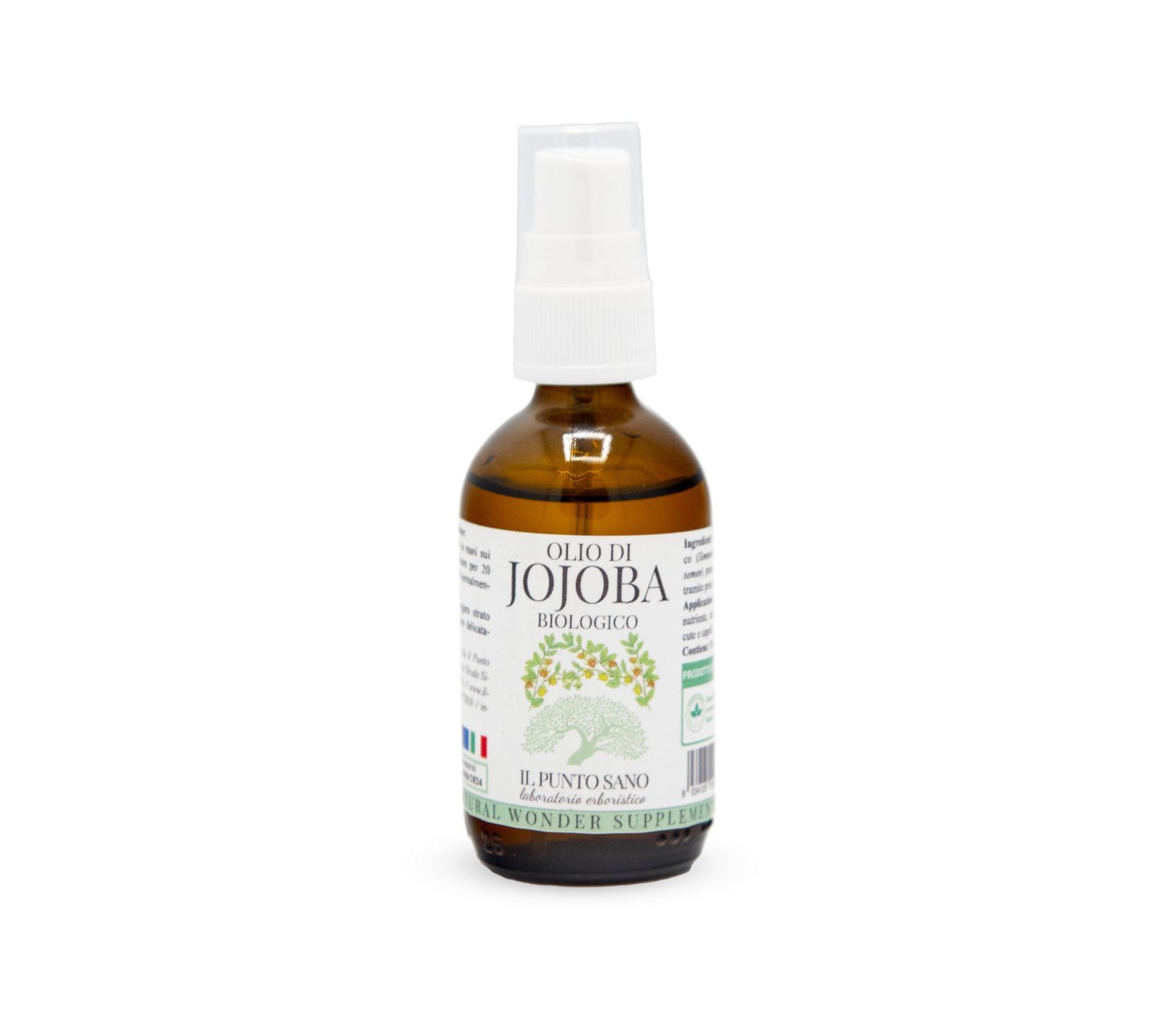 Olio di Jojoba Biologico Spremuto a Freddo - Il Punto Sano Olio di Jojoba biologico puro de Il Punto Sano, cera liquida naturale sebo-regolatrice per pelle mista, acneica e cura dei capelli.