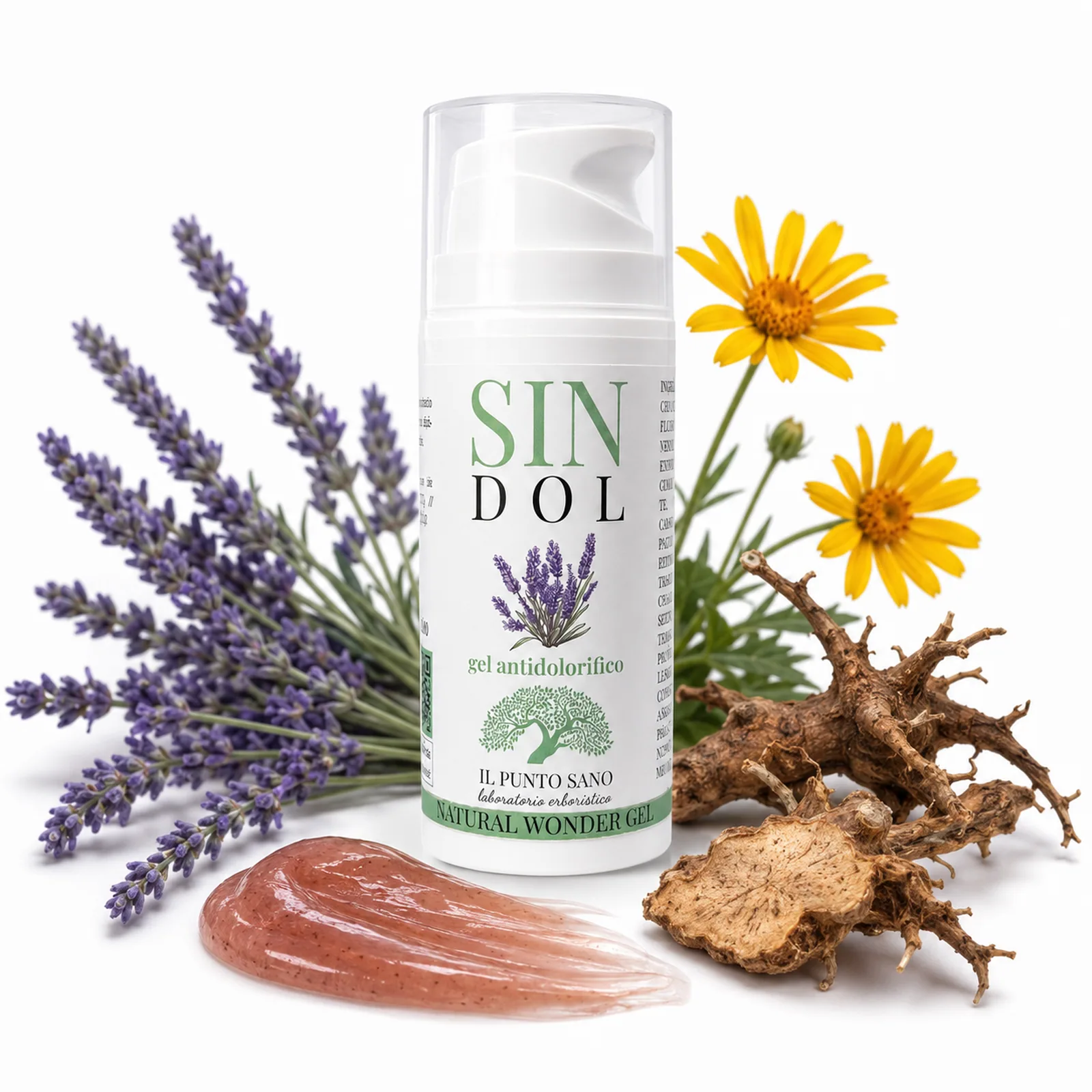 Sin Dol – Gel con lavanda, arnica e artiglio del diavolo Sin Dol Il Punto Sano con lavanda, arnica, artiglio del diavolo e gel rosato, gel ad uso esterno per massaggio localizzato pensato per favorire una sensazione di sollievo su muscoli e articolazioni