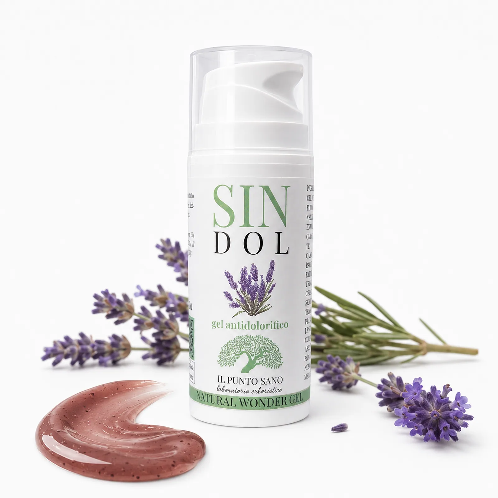 Sin Dol – Gel con lavanda e texture rosata Sin Dol Il Punto Sano con lavanda e texture gel rosata, gel ad uso esterno per massaggio localizzato pensato per favorire una sensazione di sollievo e il benessere di muscoli e articolazioni