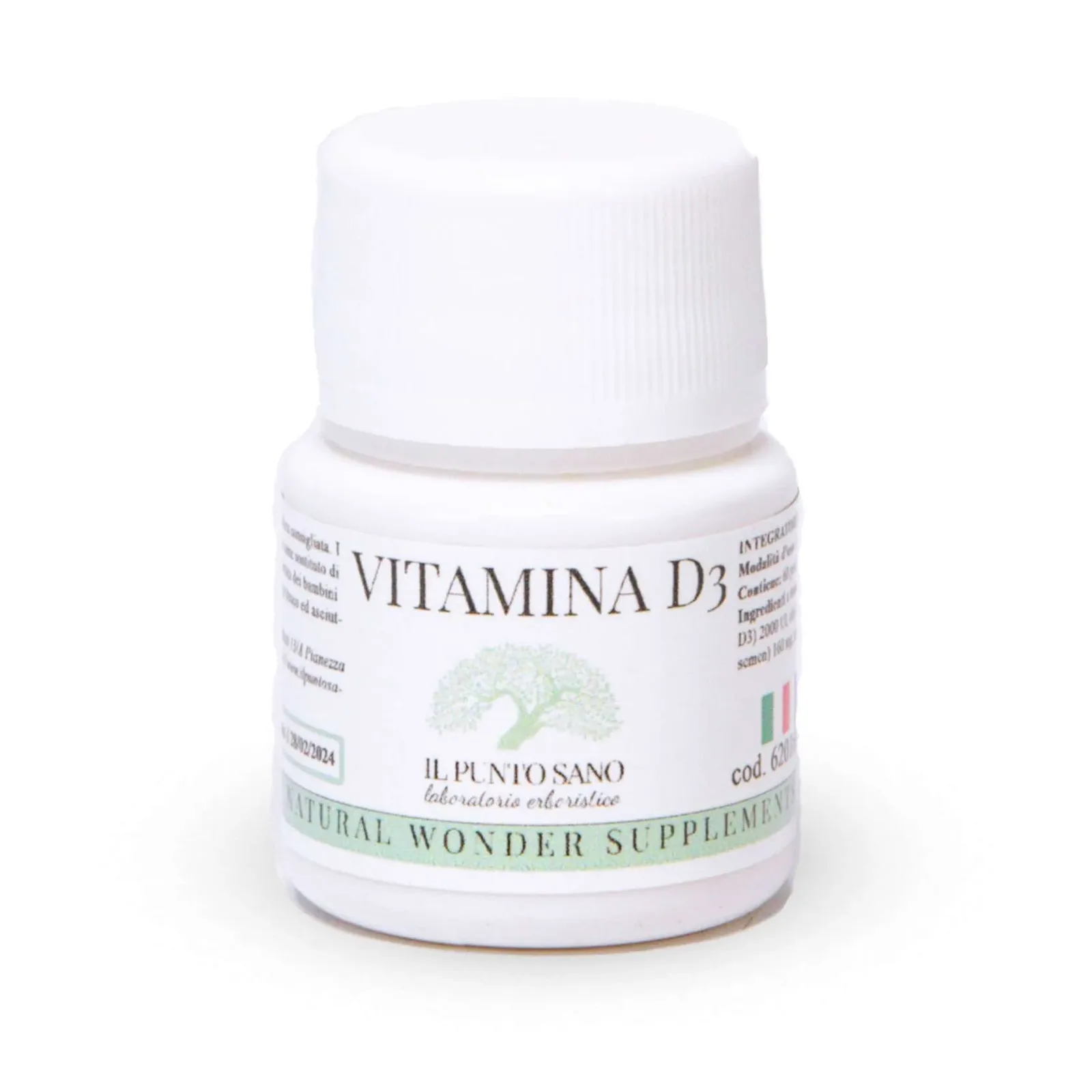 Vitamina D3 Gocce – Integratore alimentare Il Punto Sano Flacone di Vitamina D3 Il Punto Sano in formato gocce, integratore alimentare pensato per contribuire alla normale funzione del sistema immunitario, al mantenimento di ossa e denti normali e al normale assorbimento di calcio e fosforo