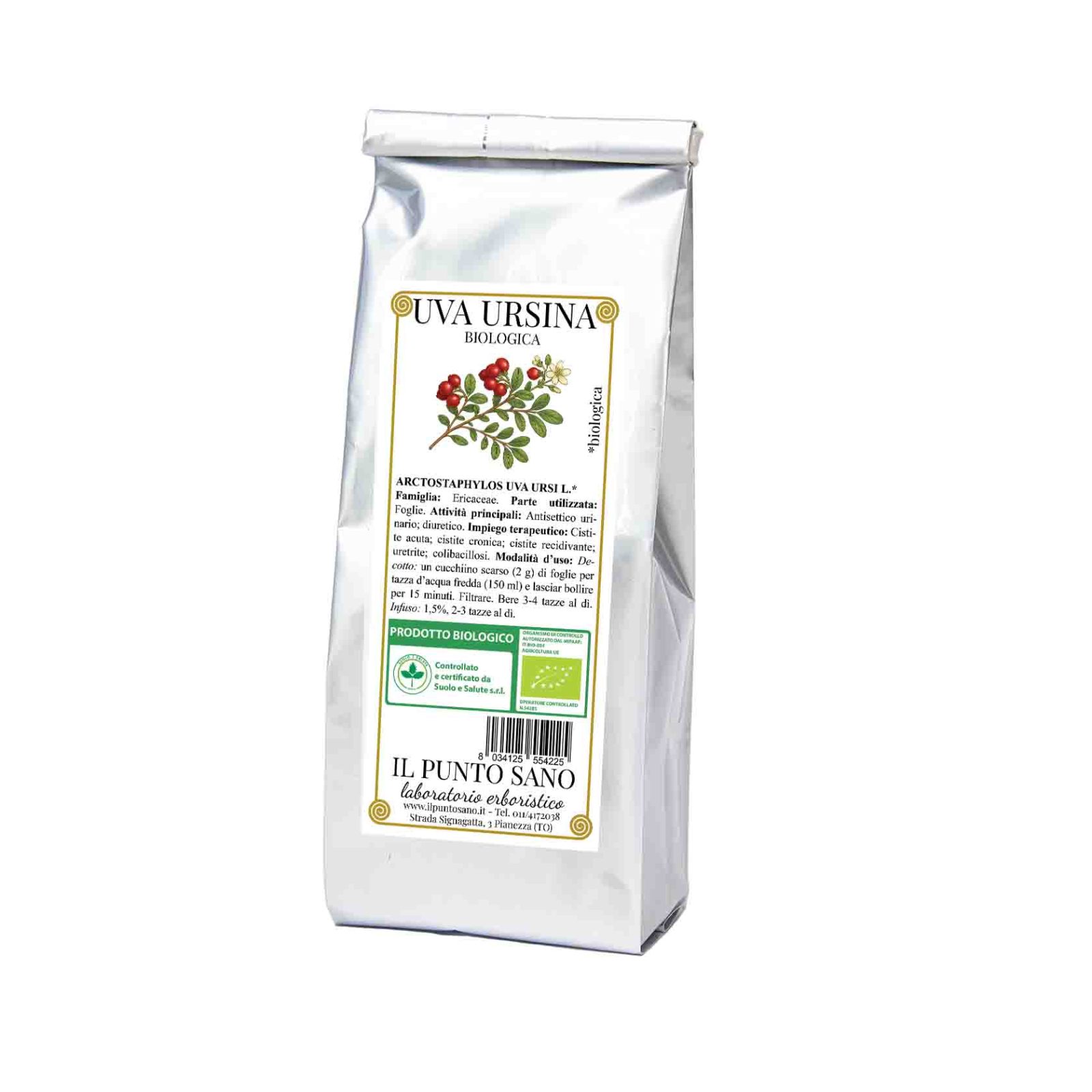 Uva Ursina Biologica Antisettico Vie Urinarie - Il Punto Sano Foglie di Uva Ursina bio de Il Punto Sano, rimedio naturale ricco di arbutina per il trattamento di cistite e infiammazioni urinarie.