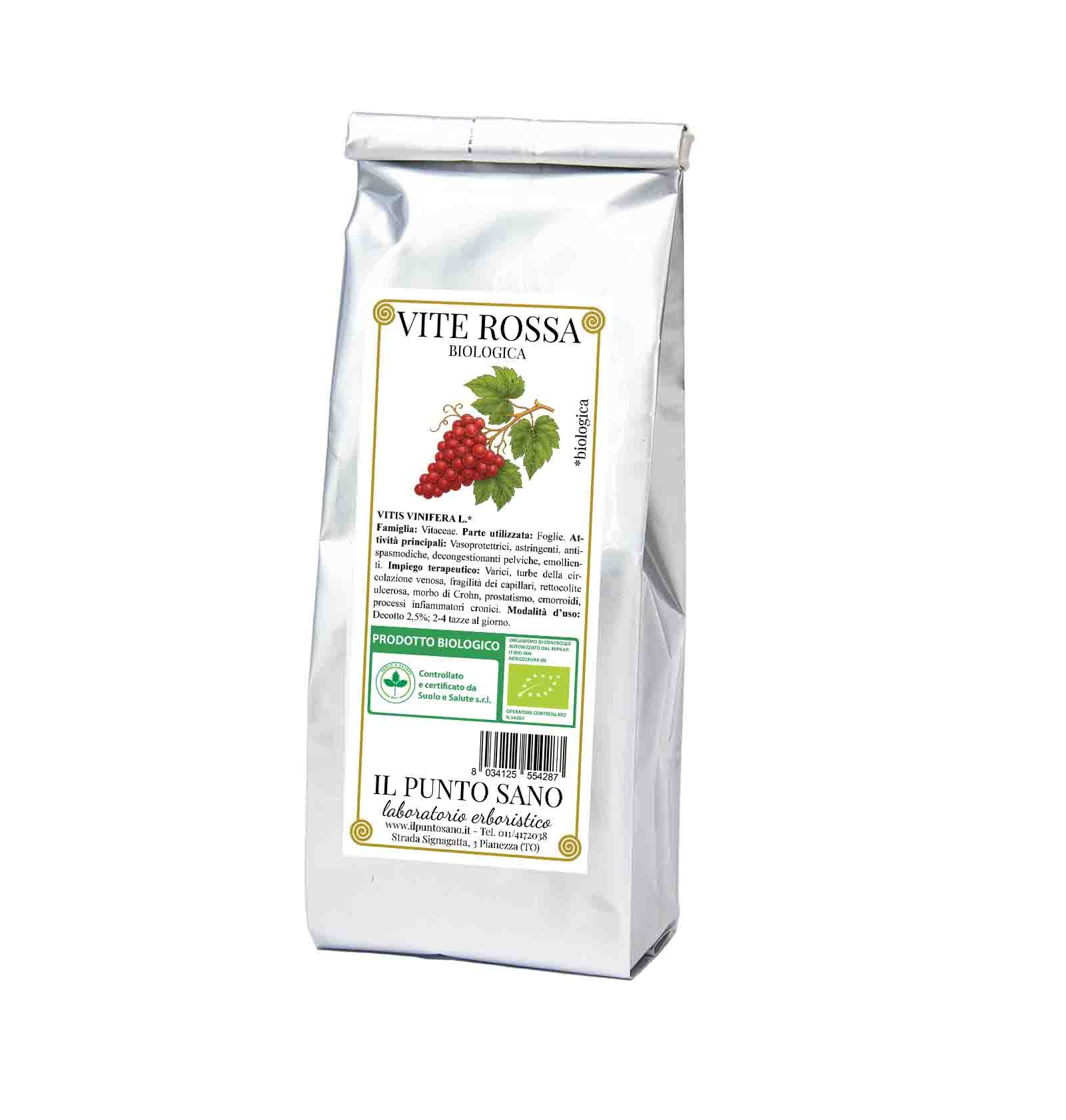 Vite Rossa Integratore Microcircolo e Fragilità Capillare - Il Punto Sano Estratto di Vite Rossa bio de Il Punto Sano, naturale vasoprotettore per favorire la circolazione venosa e dare sollievo alle gambe gonfie.
